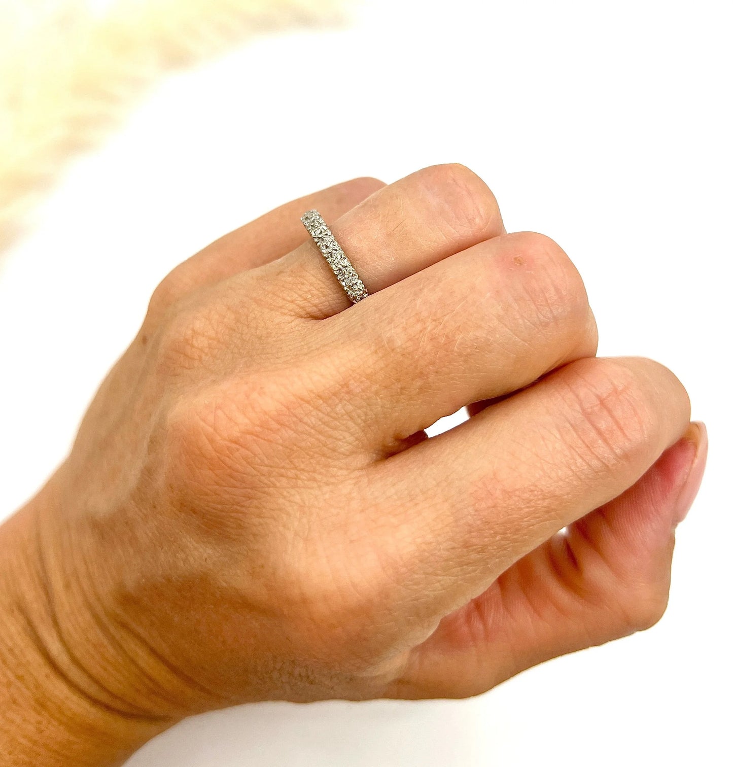 Vintage 1930's Platinum, Full Diamond Eternity Ring