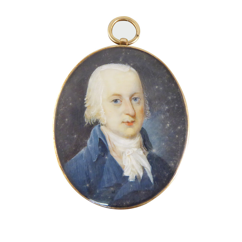 Antique Georgian Miniature Gold Mourning Pendant