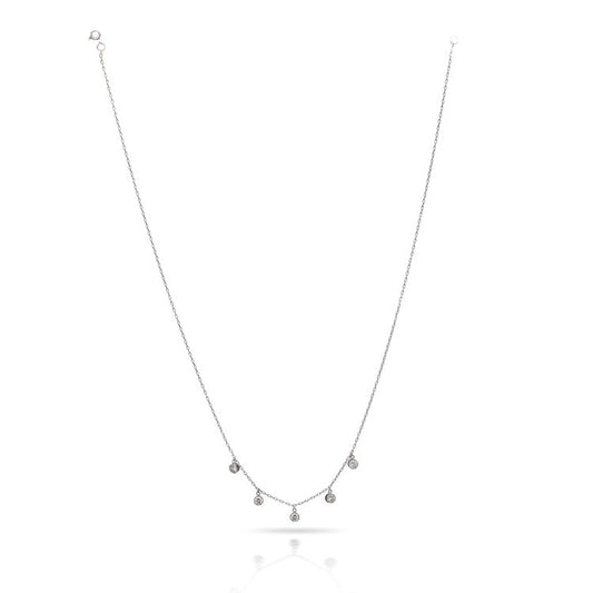 1ct Diamond Five Stone Fringe Necklace