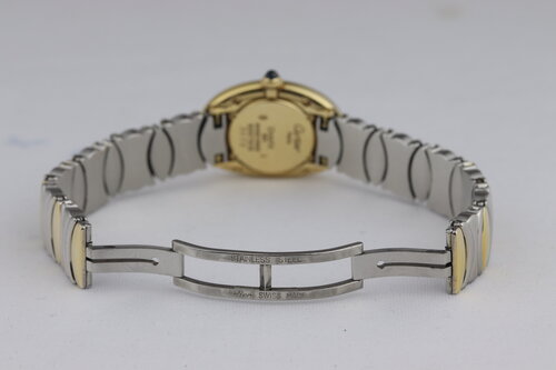 Cartier Baignoire Ladies Steel and Gold 22mm Quartz Watch, steel and yellow gold bracelet with double fold hidden clasp
