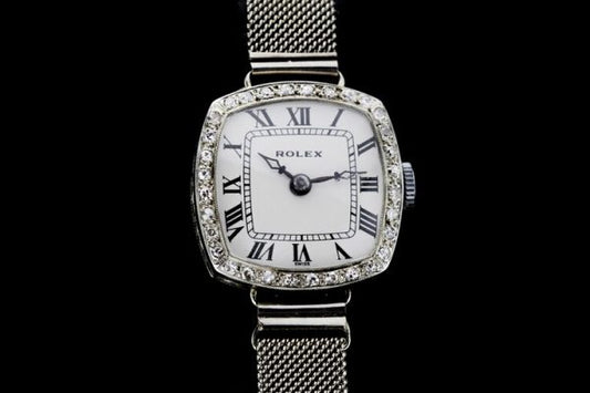 Rolex Art Deco Ladies Diamond Set 18ct White Gold Watch