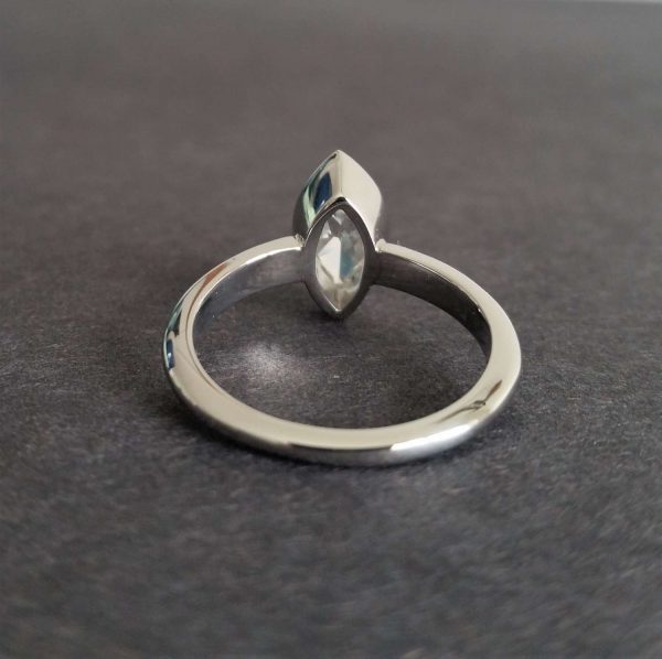 Vintage 1.00ct Marquise Cut Diamond Solitaire Engagement Ring, mounted in platinum, colour D, clarity VS2