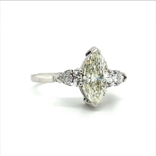 2.30ct Marquise And Pear Cut Diamond Ring