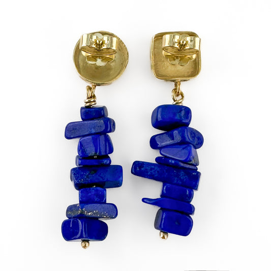 Modernist Lapis Lazuli Drop Earrings