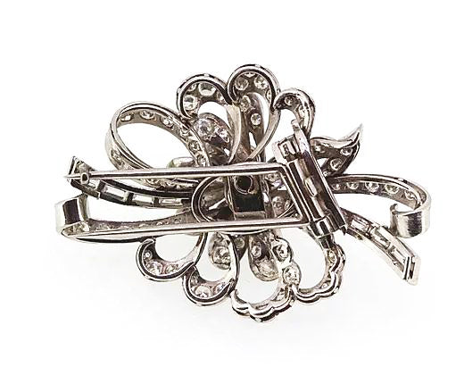 Vintage Diamond Floral Brooch, 18ct White Gold