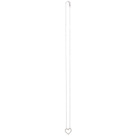 Contemporary Diamond Heart Pendant Necklace In Platinum