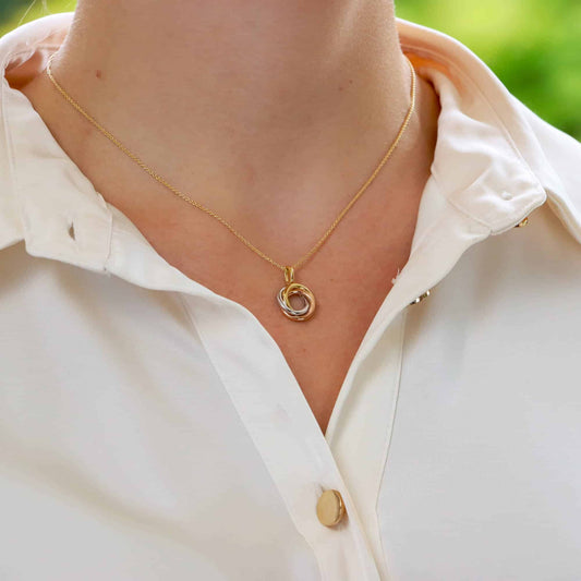 Tri Gold Trinity Pendant Necklace