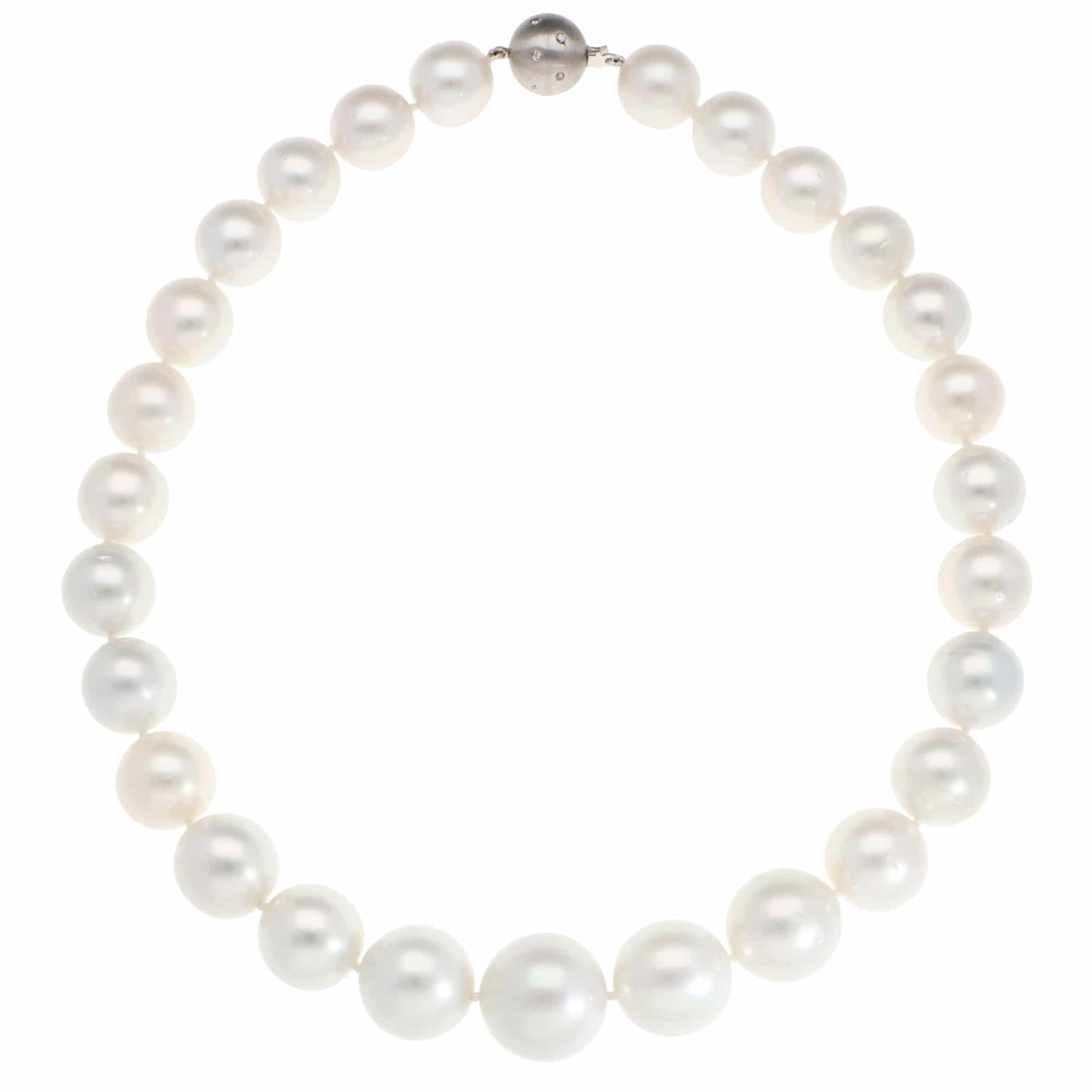 South Sea Pearl Strand Necklace With White Gold Diamond Clasp