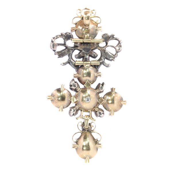 Antique 18th Century Baroque Diamond Cross Pendant