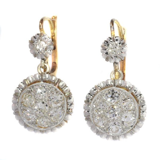 Vintage Art Deco Diamond Drop Earrings, c.1930s