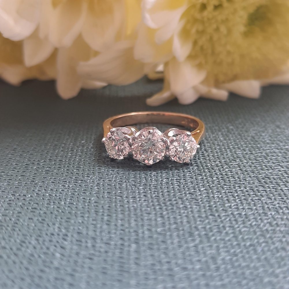 1..80ct Diamond Three Stone Trilogy Ring