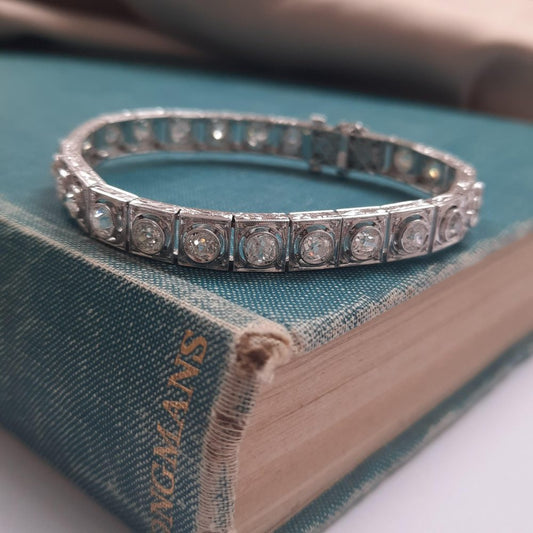 Art Deco 4ct Old Cut Diamond Bracelet