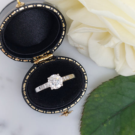 GIA Certified 1.04ct Brilliant Cut Diamond Solitaire Engagement Ring, F colour VS1 clarity