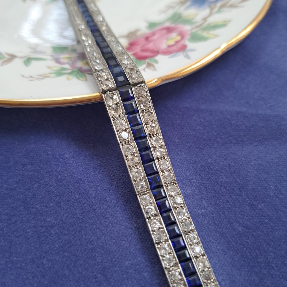 Chaumet 4ct Sapphire and Diamond Line Bracelet