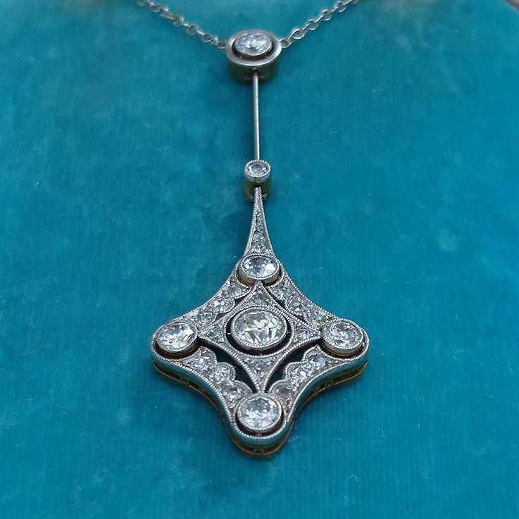Antique Belle Epoque Diamond Pendant in 18ct Gold