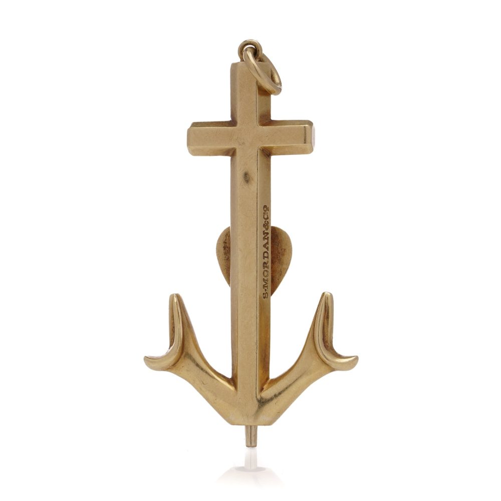 Antique Sampson Mordan 18ct Yellow Gold Anchor Pencil Pendant