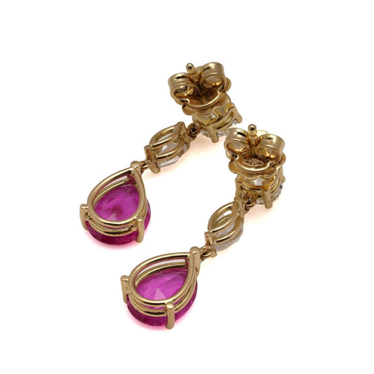 Burma Ruby And Diamond Drop Earrings In 18 Carat Gold