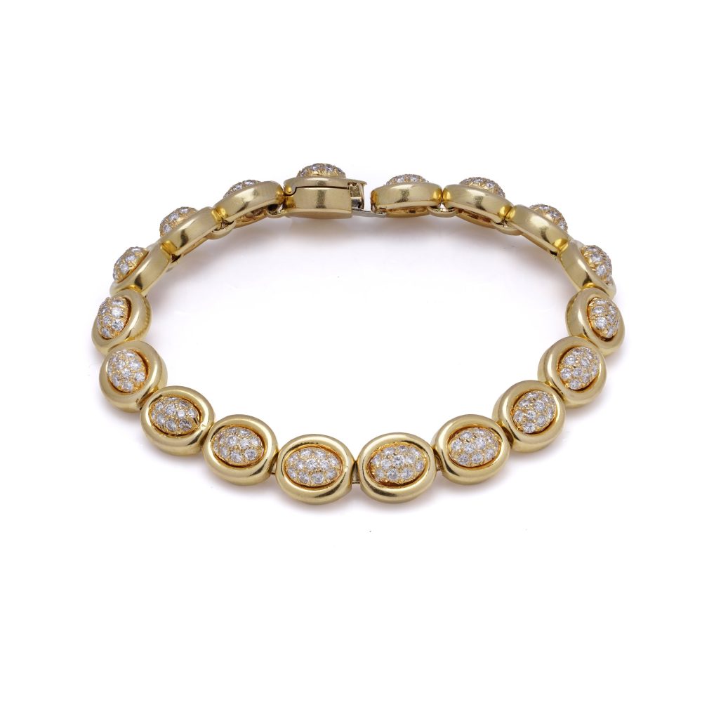 Van Cleef & Arpels gold and diamond link bracelet.