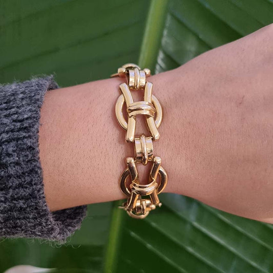 Vintage 18ct Gold Fancy Link Bracelet by Deakin and Francis