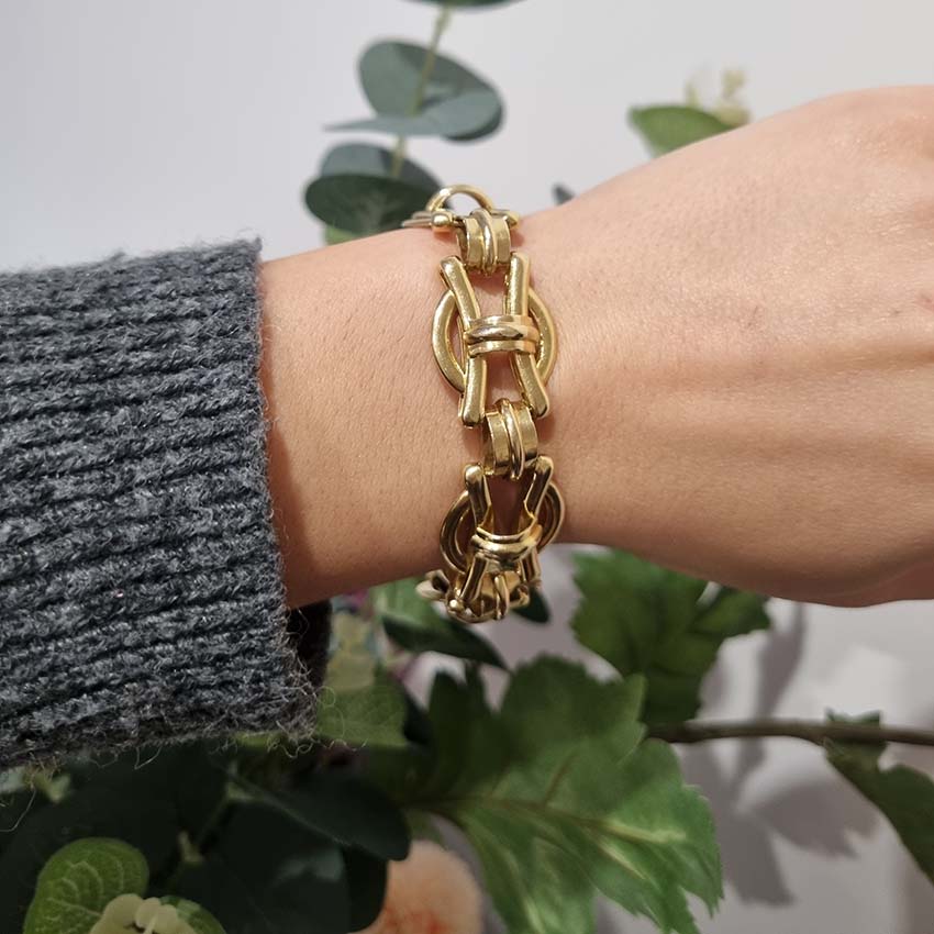 Vintage 18ct Gold Fancy Link Bracelet by Deakin and Francis