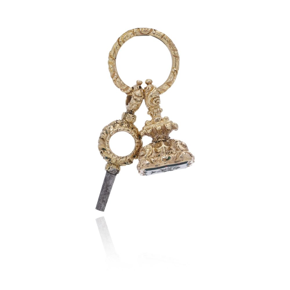 Antique 15 Carat Yellow Gold Floral Bloodstone Seal Fob