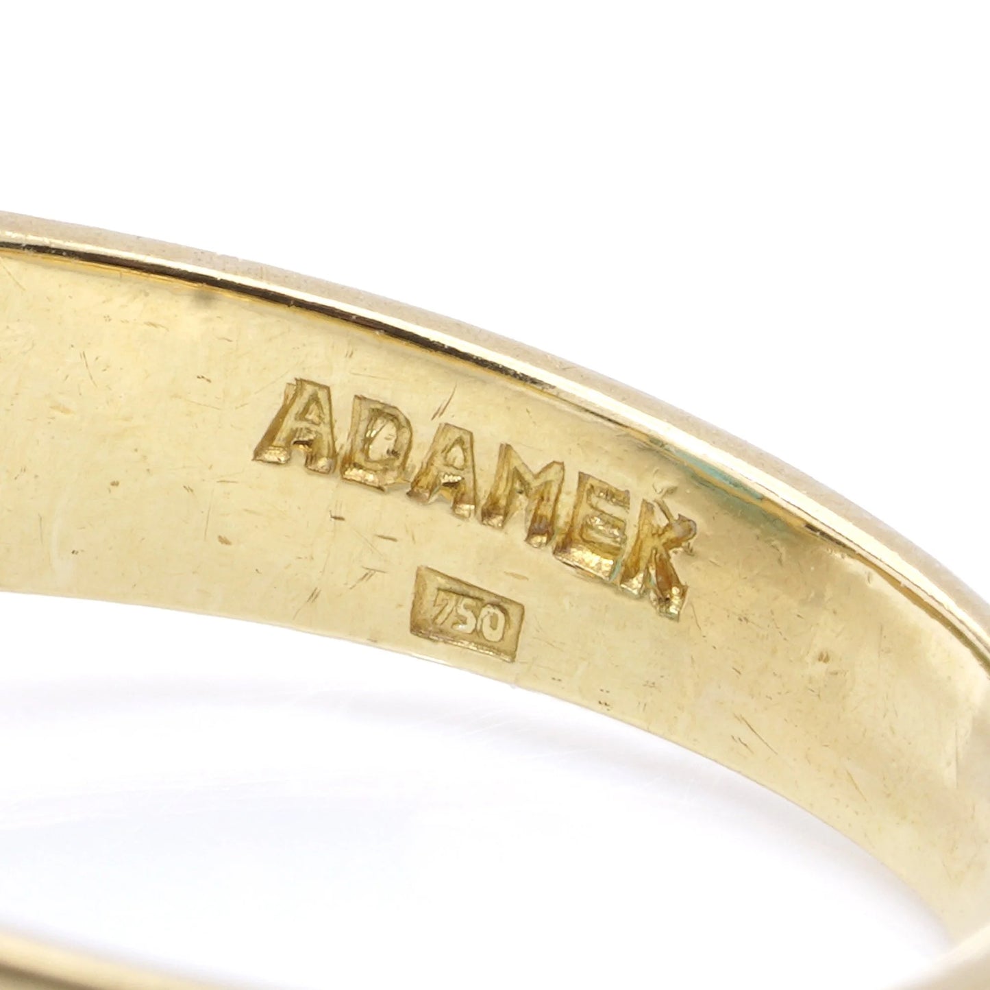 18 Carat Gold Blue Zircon Ring With Diamond Accents by Adamek