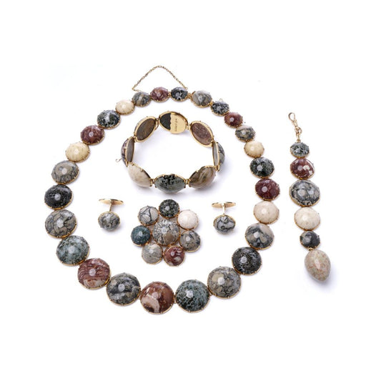 Antique 18 Carat Yellow Gold Parure, Crown Princess Margareta, Swedish Jewellery Set