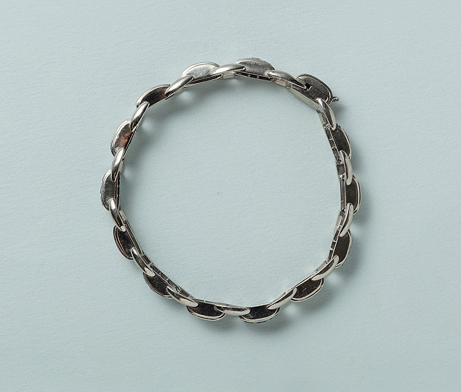 J & L Hartzberg Art Deco Sapphire & Diamond Bracelet in Platinum