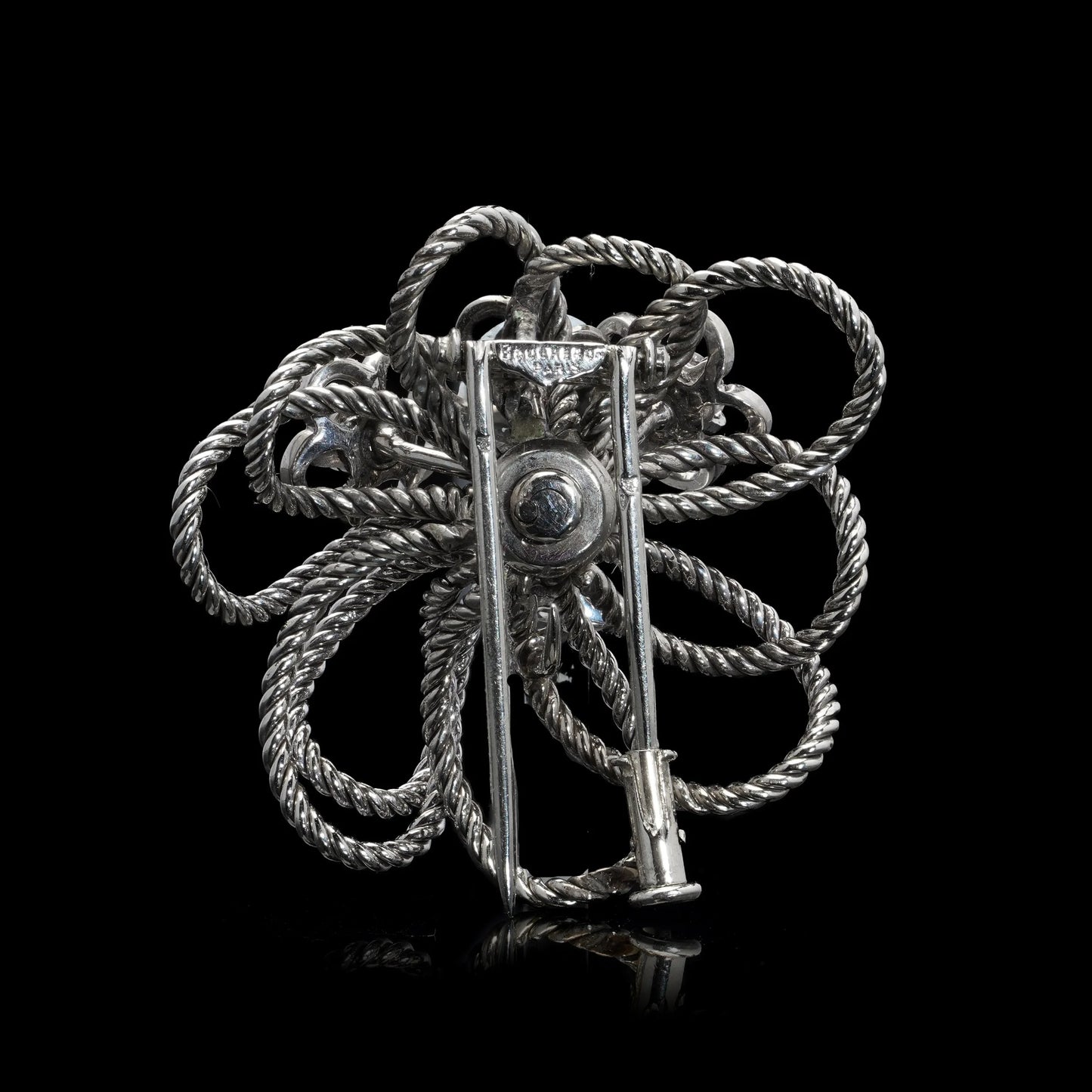 Vintage Boucheron Diamond Set 18ct White Gold Floral Brooch