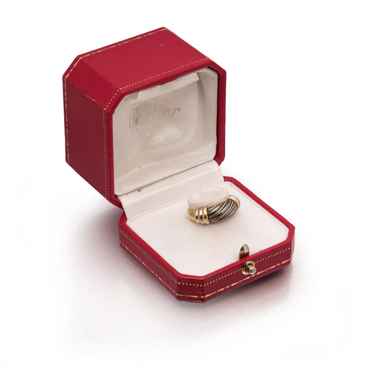 Vintage Cartier Tri Colour 18ct Gold Band Ring