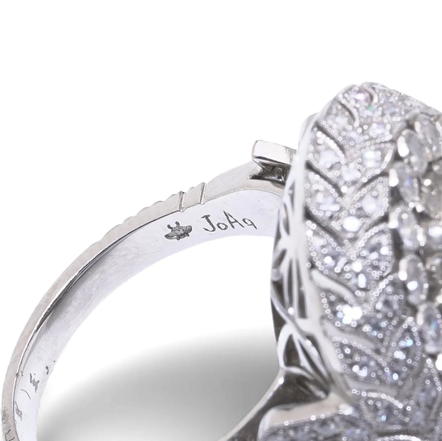 Art Deco Style Platinum Opal And Diamond Cluster Ring