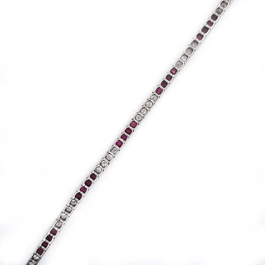 Art Deco Charles Holl 5ct Ruby and Diamond Line Bracelet
