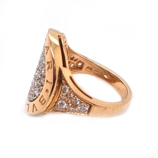 Bvlgari Pave Diamond Oval Panel Statement Ring