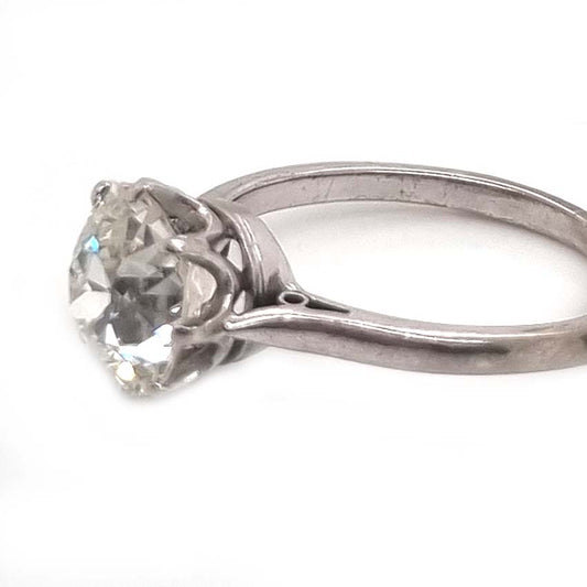 2.50 Old European Cut Diamond Solitaire Engagement Ring