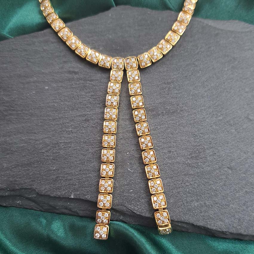 Italian Chimento Diamond Set 18ct Yellow Gold Necklace, 10 carats