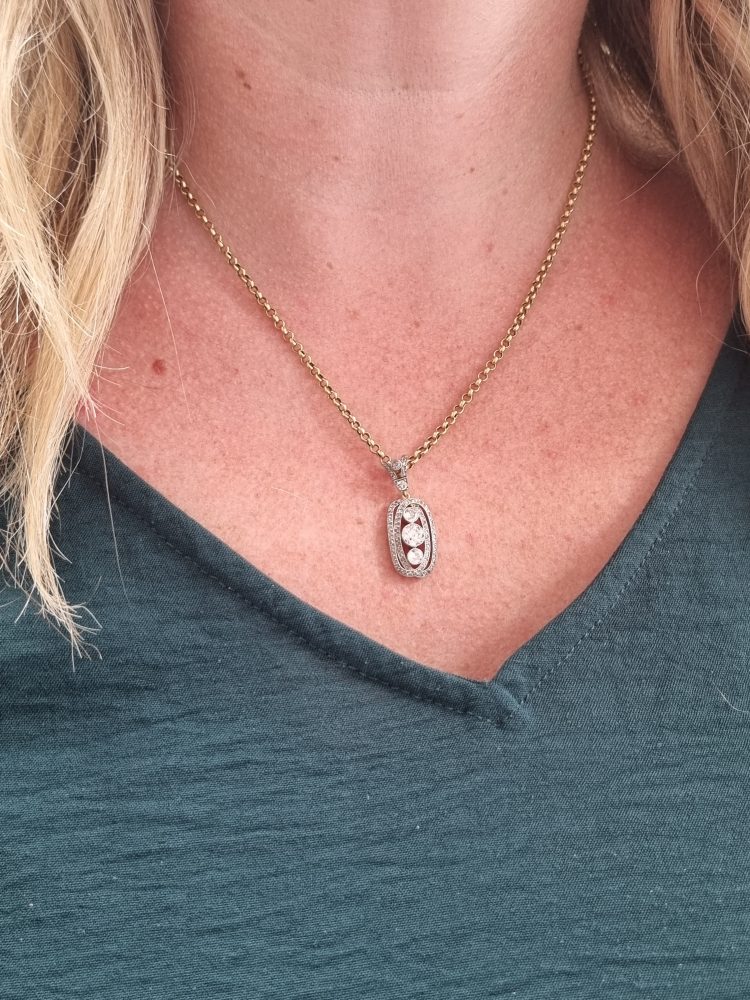 Antique Edwardian Diamond Plaque Pendant