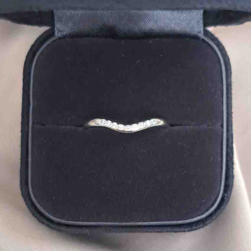 Tiffany and Co Elsa Peretti Platinum Wave Wedding Band with Diamonds