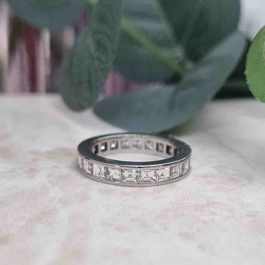 2.20ct Square Cut Diamond Full Eternity Band Ring