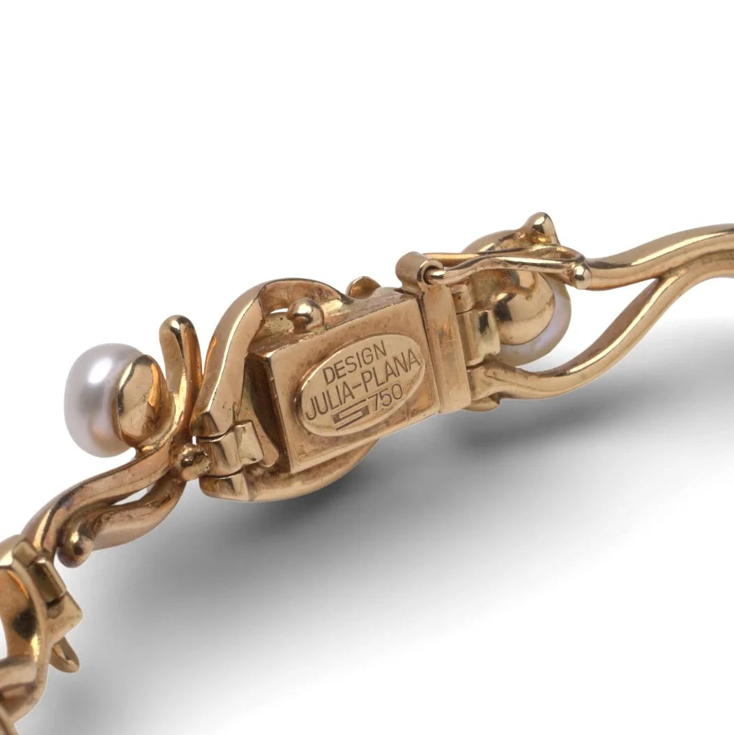 Julia Plana 18 Carat Gold Diamond And South Sea Pearl Necklace