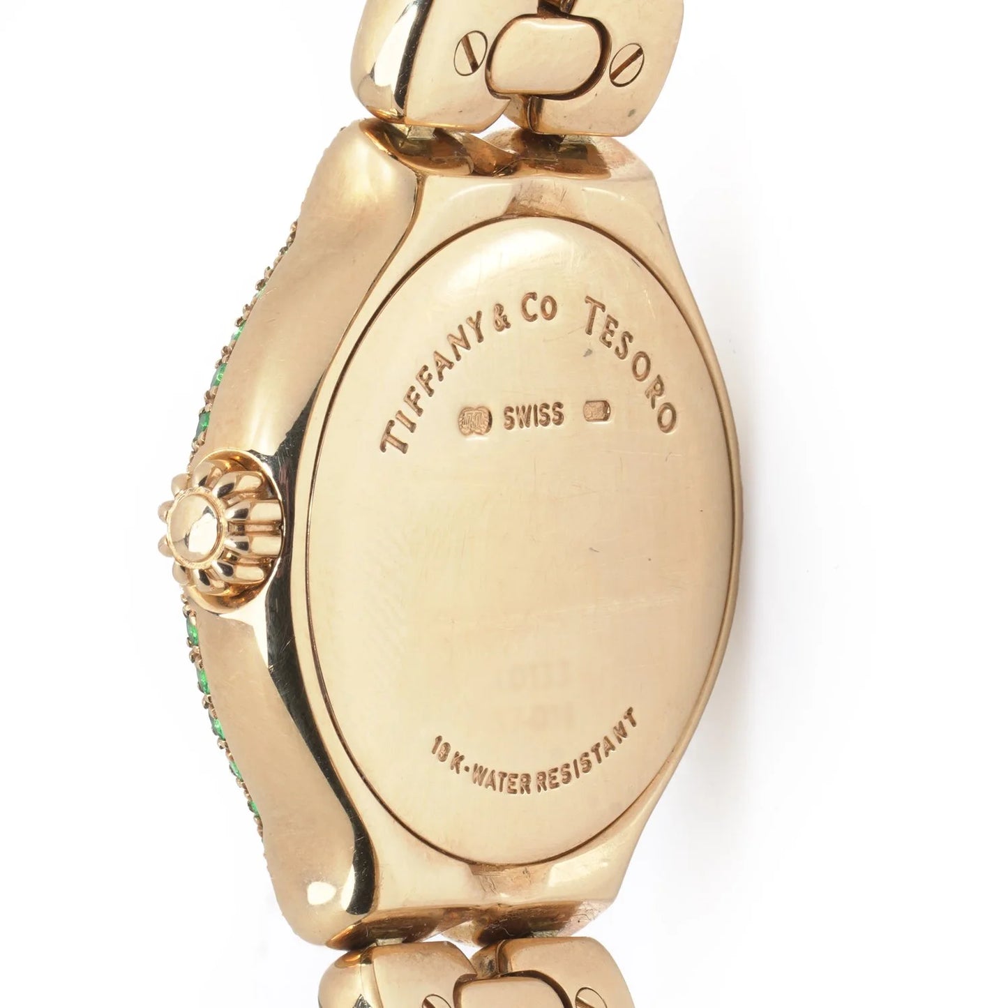 Tiffany & Co. Tesoro 18 Carat Gold Emerald And Diamond Watch