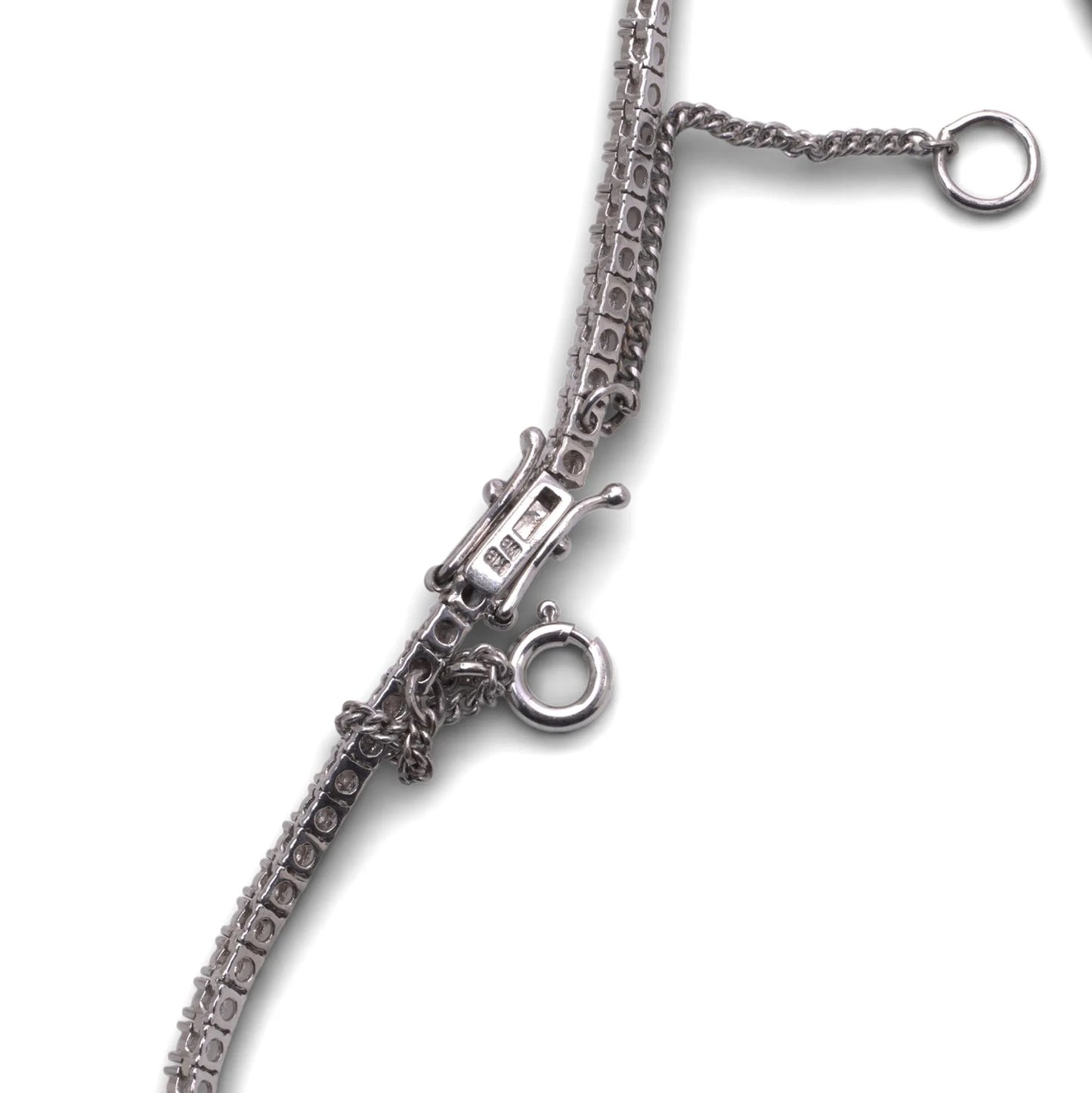 Vintage 18 Carat White Gold Diamond And Aquamarine Necklace