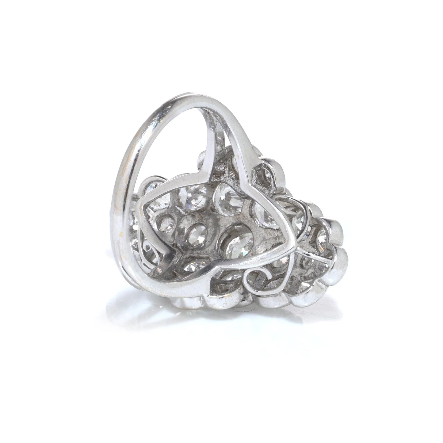 Vintage 18 Carat White Gold Diamond Cluster Ring