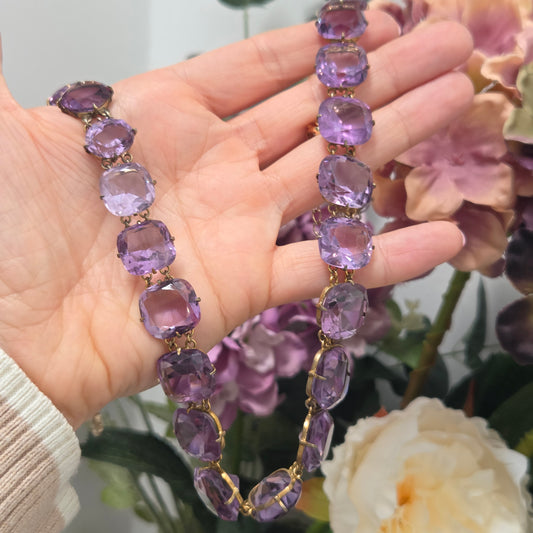Antique Amethyst Riviere Necklace, 185 carats