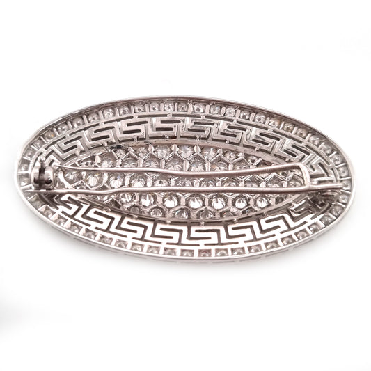 Art Deco Diamond Oval Brooch