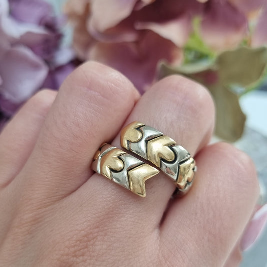 Vintage Bvlgari Alveare Parentesi Bi Colour 18ct Gold Snake Style Ring