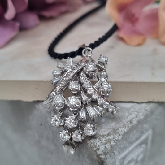 Diamond Spray Pendant, 3 carat total
