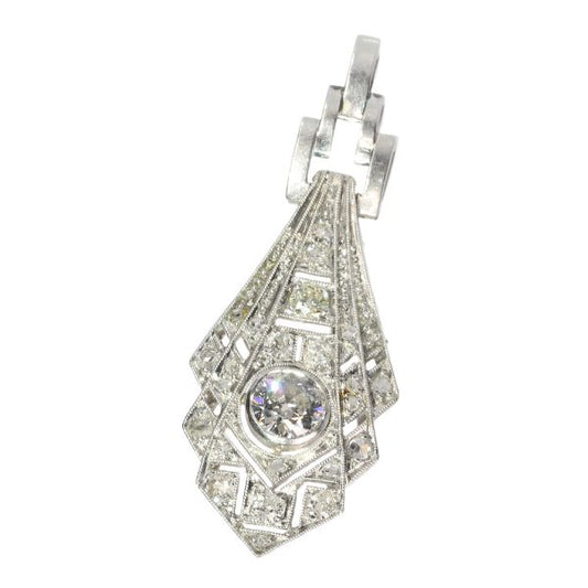 Antique Art Deco Old European Cut Diamond Pendant