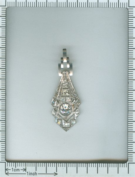 Antique Art Deco Old European Cut Diamond Pendant