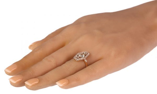 Antique Belle Epoque Diamond Engagement Ring, 18ct Yellow Gold and Platinum