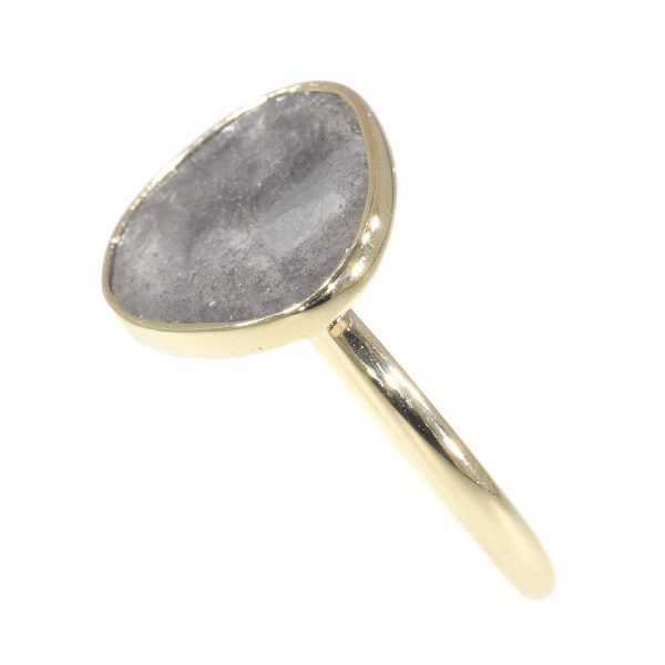 Artist Ring with Large Salt and Pepper Diamond